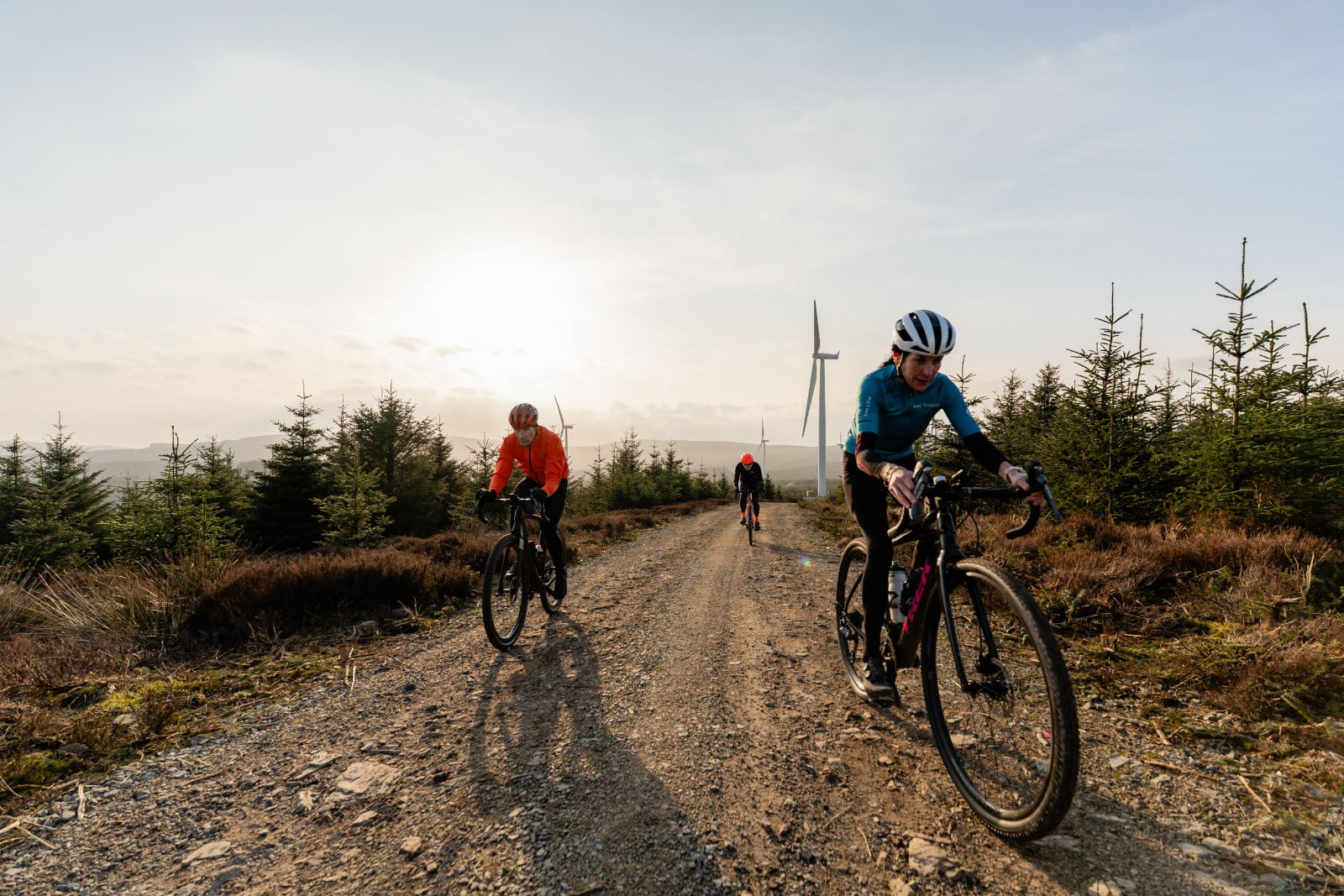Rider at speed on Deeside gravel