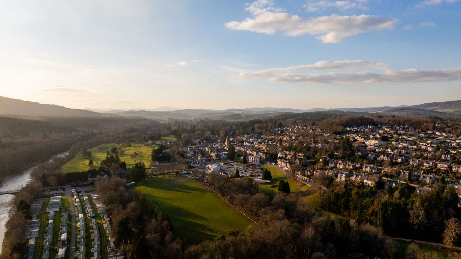 Royal Deeside and the River Dee from the air